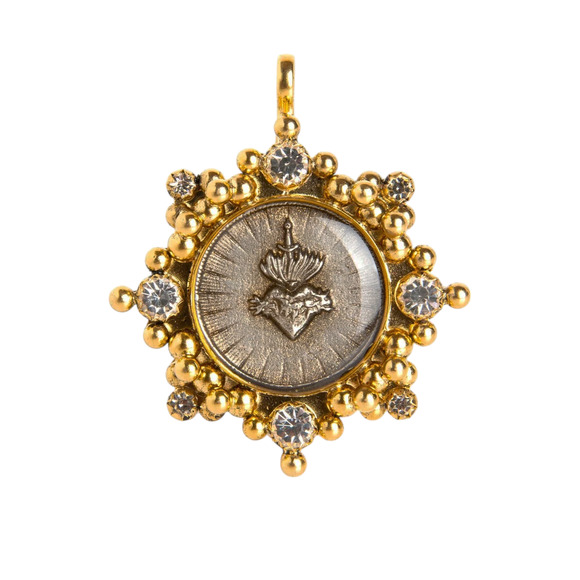 Virgins Saints & Angels Jewelry - VIRGINS SAINTS & ANGELS VSA Cloister Sacred Heart Medallion in Gold